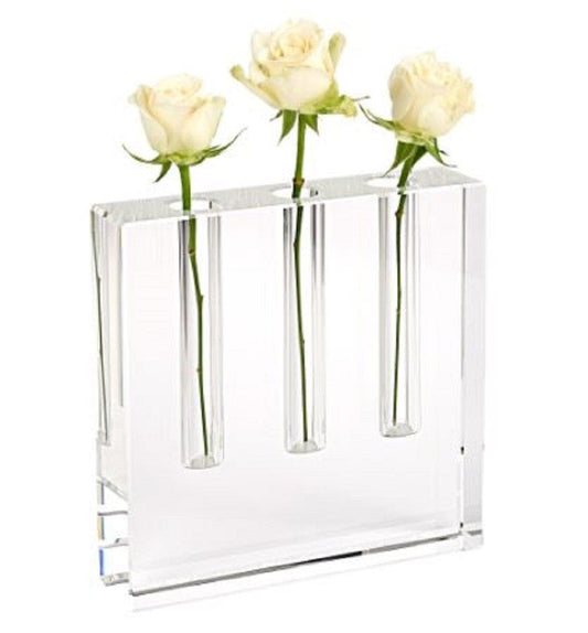 7" Clear Crystal Clear Square Table Vase - Homeroots