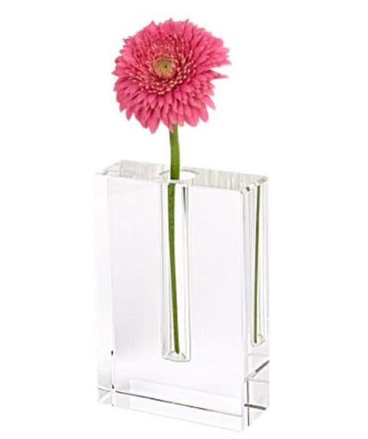 6" Clear Crystal Glass Square Table Vase - Homeroots