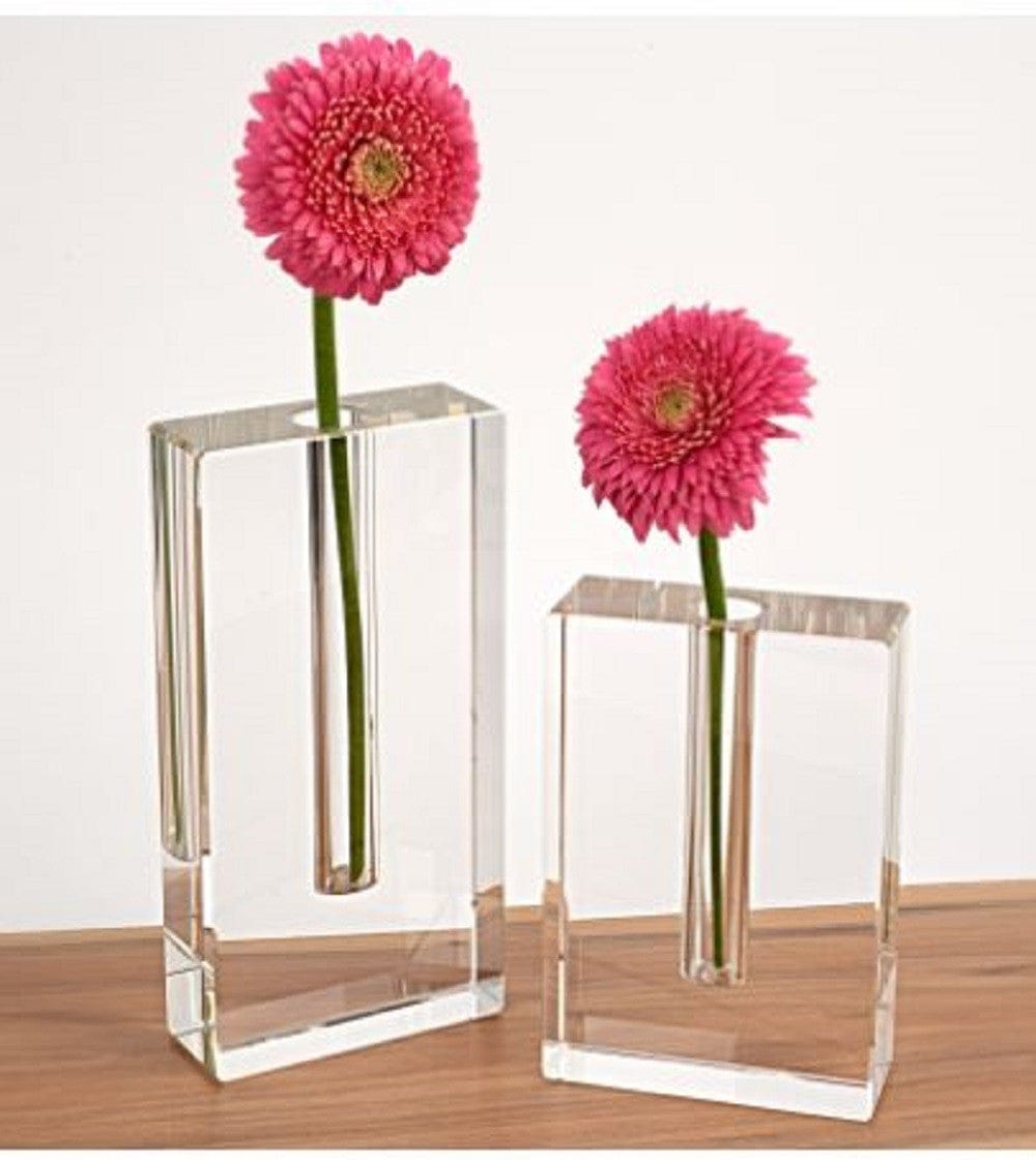 6" Clear Crystal Glass Square Table Vase - Homeroots