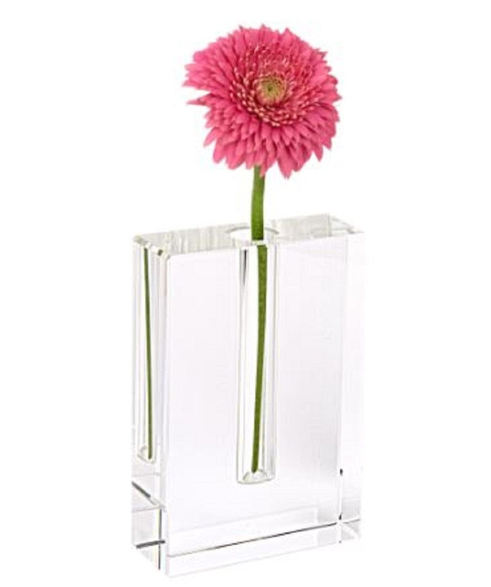 6" Clear Crystal Glass Square Table Vase - Homeroots