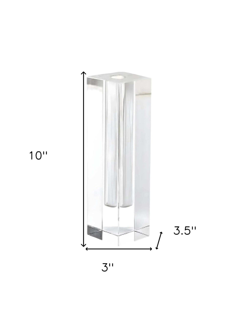 Modern Clear Tall Block Optical Crystal Vase - Homeroots - Flyclothing LLC
