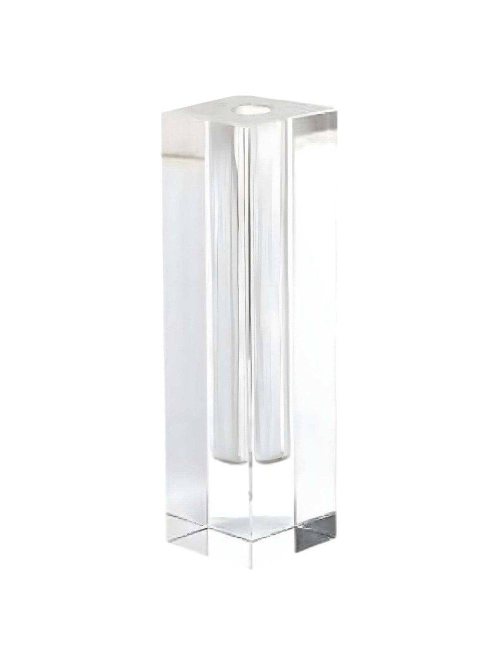 Modern Clear Tall Block Optical Crystal Vase - Homeroots - Flyclothing LLC