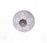Set Of Twelve Vintage Beige And White Floral Ceramic Knobs - Homeroots - Flyclothing LLC