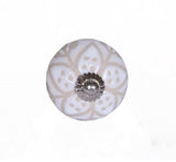 Set Of Twelve Vintage Beige And White Floral Ceramic Knobs - Homeroots - Flyclothing LLC