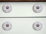 Set Of Twelve Vintage Beige And White Floral Ceramic Knobs - Homeroots - Flyclothing LLC