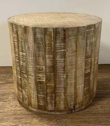 20" Beige Solid Wood Round End Table - Homeroots - Flyclothing LLC
