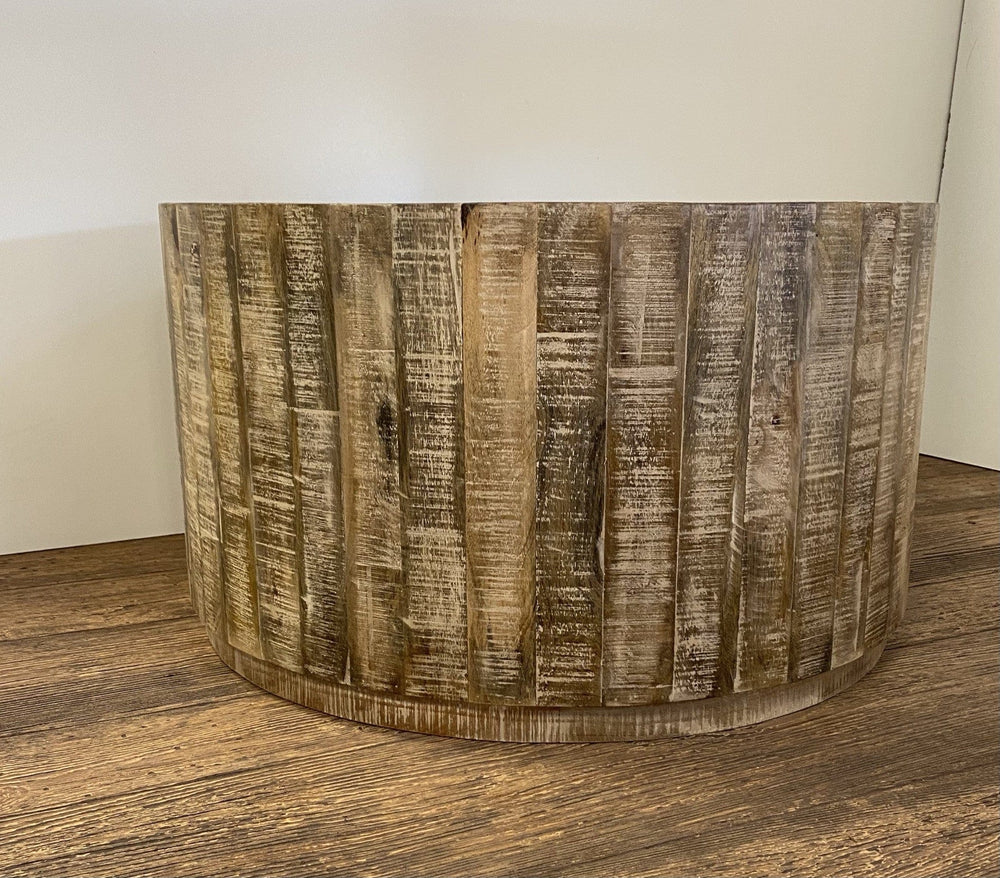 32" Brown Solid Wood Round Coffee Table - Homeroots - Flyclothing LLC