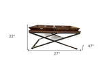 27" Brown And Black Solid Wood Coffee Table - Homeroots - Flyclothing LLC