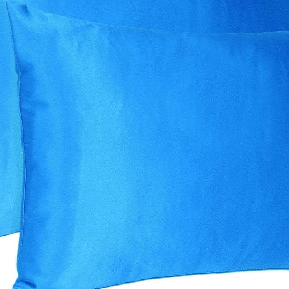 Blue Dreamy Set Of 2 Silky Satin King Pillowcases - Homeroots - Flyclothing LLC