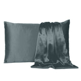 Gray Dreamy Set Of 2 Silky Satin King Pillowcases - Homeroots - Flyclothing LLC
