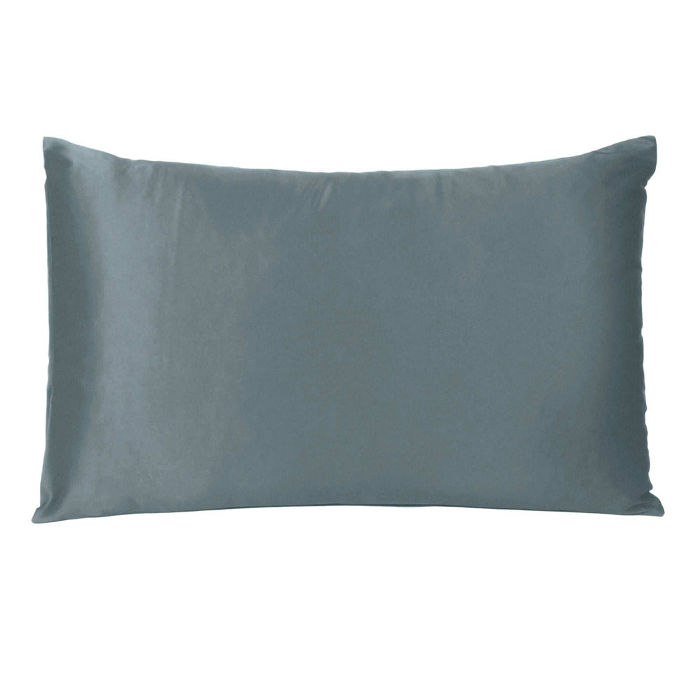 Gray Dreamy Set Of 2 Silky Satin King Pillowcases - Homeroots - Flyclothing LLC