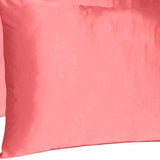 Coral Dreamy Set Of 2 Silky Satin King Pillowcases - Homeroots - Flyclothing LLC