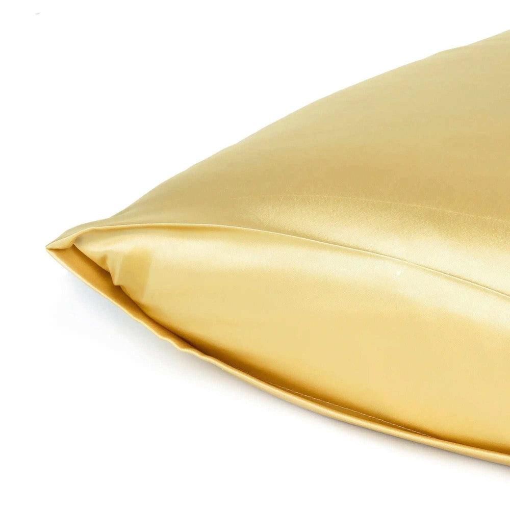 Gold Dreamy Set Of 2 Silky Satin King Pillowcases - Homeroots - Flyclothing LLC