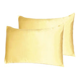 Gold Dreamy Set Of 2 Silky Satin King Pillowcases - Homeroots - Flyclothing LLC