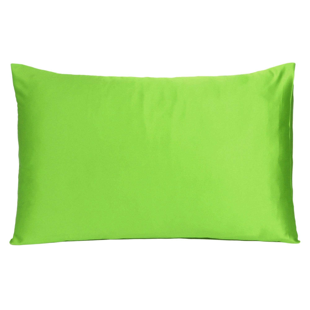 Bright Green Dreamy Set Of 2 Silky Satin King Pillowcases - Homeroots - Flyclothing LLC