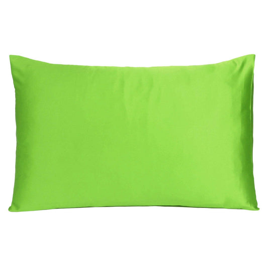 Bright Green Dreamy Set Of 2 Silky Satin King Pillowcases - Homeroots - Flyclothing LLC