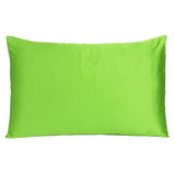 Bright Green Dreamy Set Of 2 Silky Satin King Pillowcases - Homeroots - Flyclothing LLC