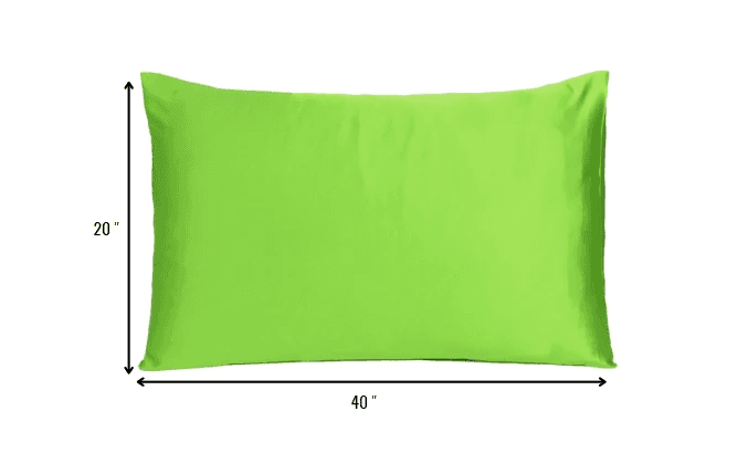 Bright Green Dreamy Set Of 2 Silky Satin King Pillowcases - Homeroots - Flyclothing LLC