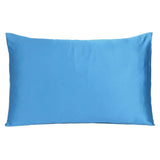 Set of Two Bright Blue Dreamy Silky Satin King Pillowcases - Homeroots - Flyclothing LLC