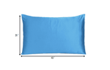 Set of Two Bright Blue Dreamy Silky Satin King Pillowcases - Homeroots - Flyclothing LLC