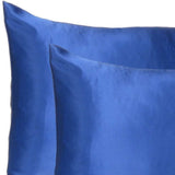 Navy Blue Dreamy Set Of 2 Silky Satin King Pillowcases - Homeroots - Flyclothing LLC