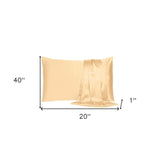 Pale Peach Dreamy Set Of 2 Silky Satin King Pillowcases - Homeroots - Flyclothing LLC