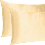 Pale Peach Dreamy Set Of 2 Silky Satin King Pillowcases - Homeroots - Flyclothing LLC