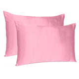 Pink Rose Dreamy Set Of 2 Silky Satin King Pillowcases - Homeroots - Flyclothing LLC