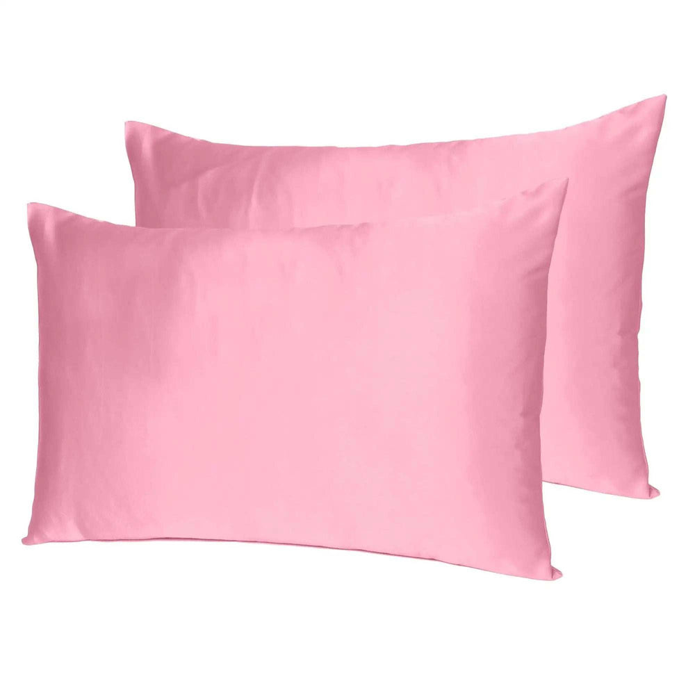 Pink Rose Dreamy Set Of 2 Silky Satin King Pillowcases - Homeroots - Flyclothing LLC