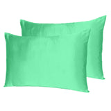 Green Dreamy Set Of 2 Silky Satin King Pillowcases - Homeroots - Flyclothing LLC