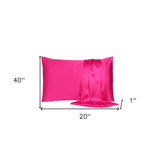 Fuchsia Dreamy Set Of 2 Silky Satin King Pillowcases - Homeroots - Flyclothing LLC