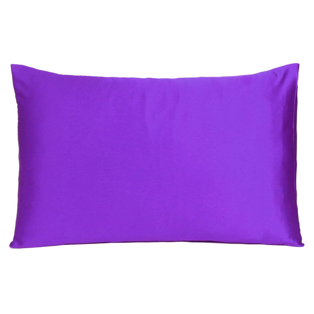 Bright Purple Dreamy Set Of 2 Silky Satin King Pillowcases - Homeroots - Flyclothing LLC