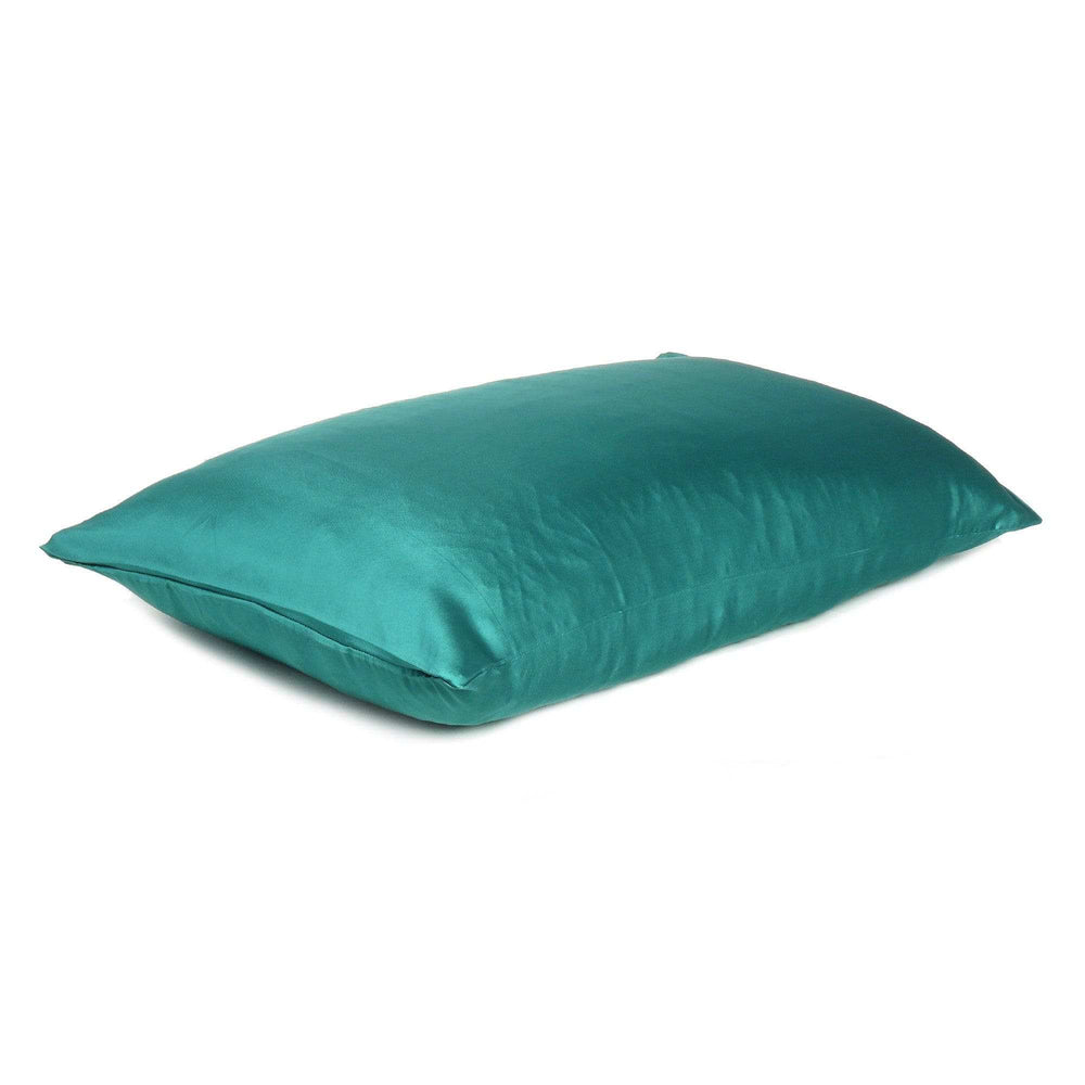 Teal Dreamy Set Of 2 Silky Satin King Pillowcases - Homeroots - Flyclothing LLC