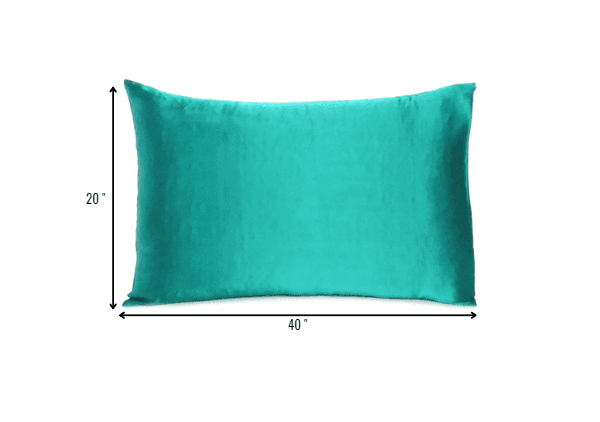 Teal Dreamy Set Of 2 Silky Satin King Pillowcases - Homeroots - Flyclothing LLC
