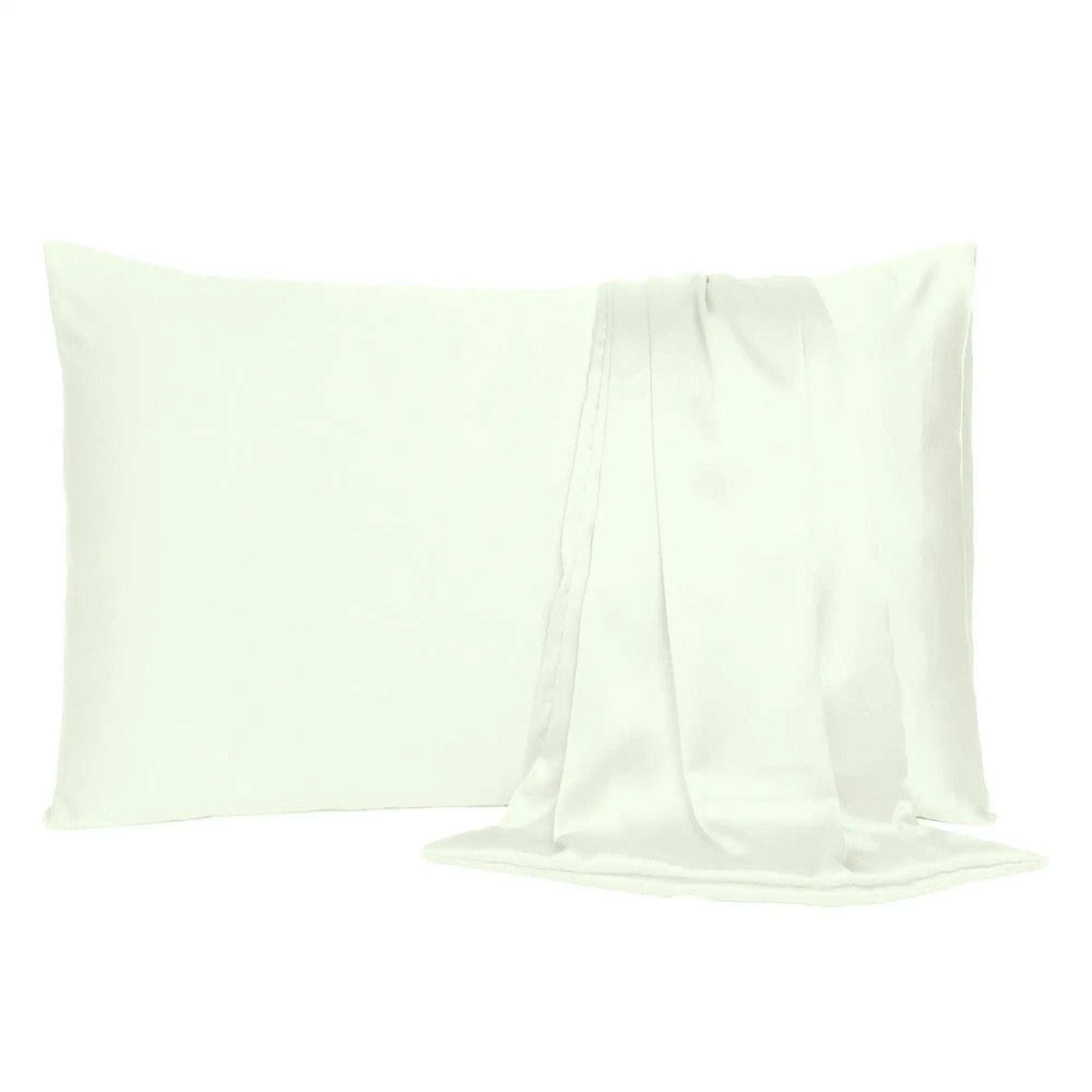 Ivory Dreamy Set Of 2 Silky Satin King Pillowcases - Homeroots - Flyclothing LLC