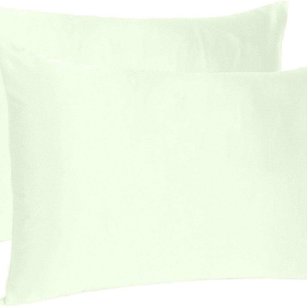 Ivory Dreamy Set Of 2 Silky Satin King Pillowcases - Homeroots - Flyclothing LLC