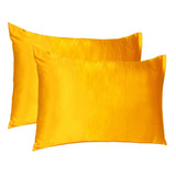 Goldenrod Dreamy Set Of 2 Silky Satin King Pillowcases - Homeroots - Flyclothing LLC