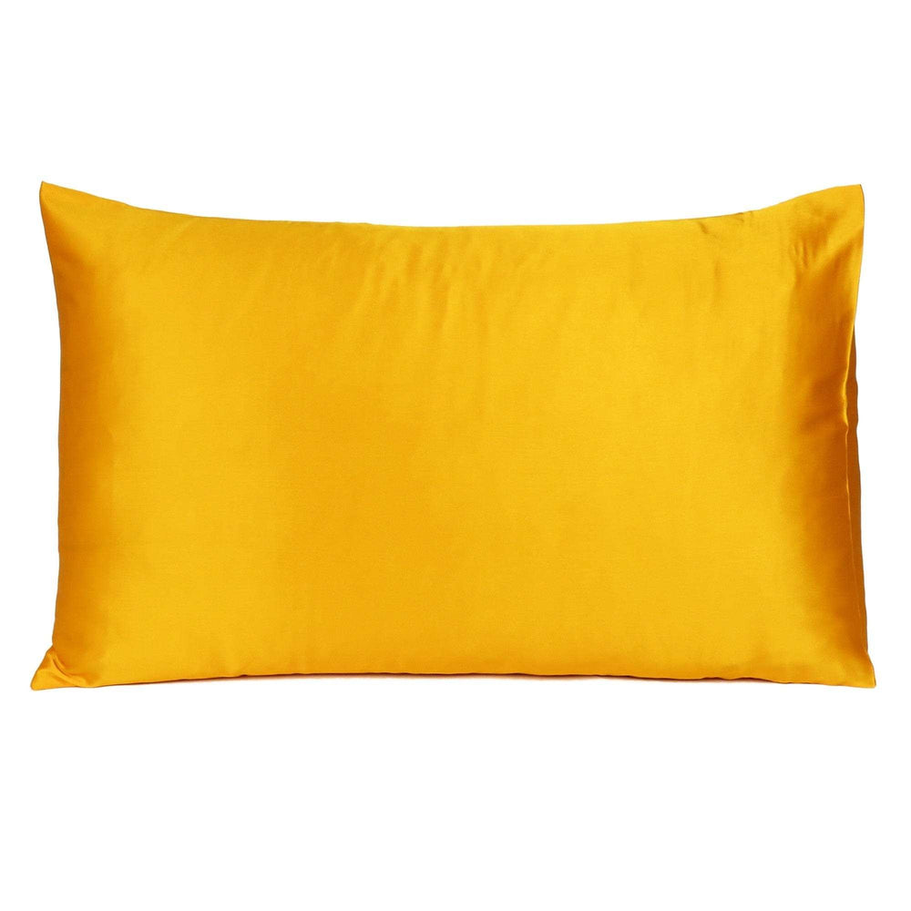 Goldenrod Dreamy Set Of 2 Silky Satin King Pillowcases - Homeroots - Flyclothing LLC