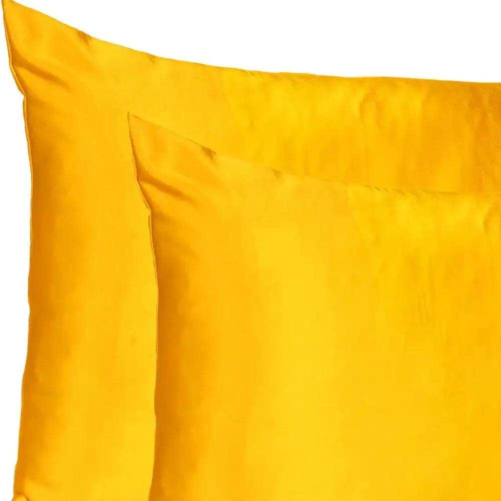 Goldenrod Dreamy Set Of 2 Silky Satin King Pillowcases - Homeroots - Flyclothing LLC