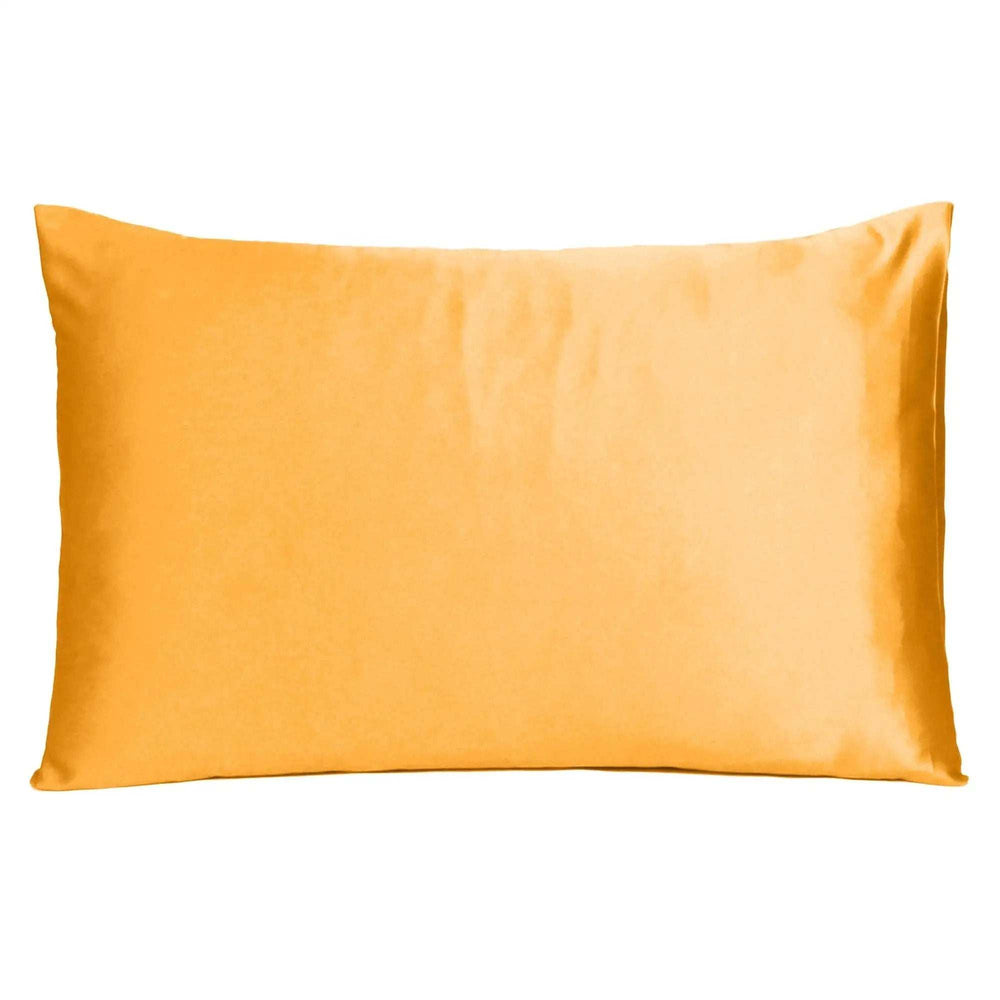Apricot Dreamy Set Of 2 Silky Satin Standard Pillowcases - Homeroots - Flyclothing LLC