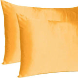 Apricot Dreamy Set Of 2 Silky Satin Standard Pillowcases - Homeroots - Flyclothing LLC