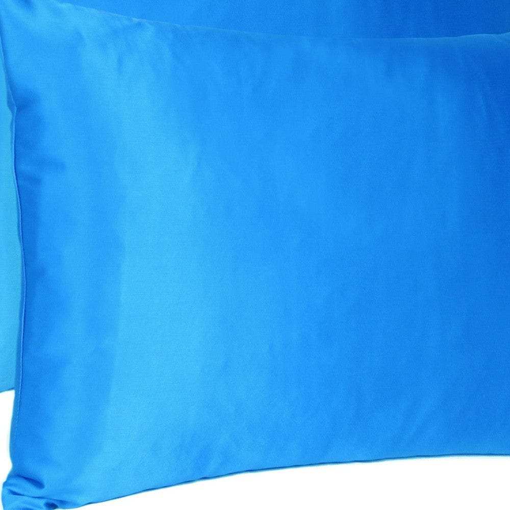 Blue Dreamy Set Of 2 Silky Satin Standard Pillowcases - Homeroots - Flyclothing LLC