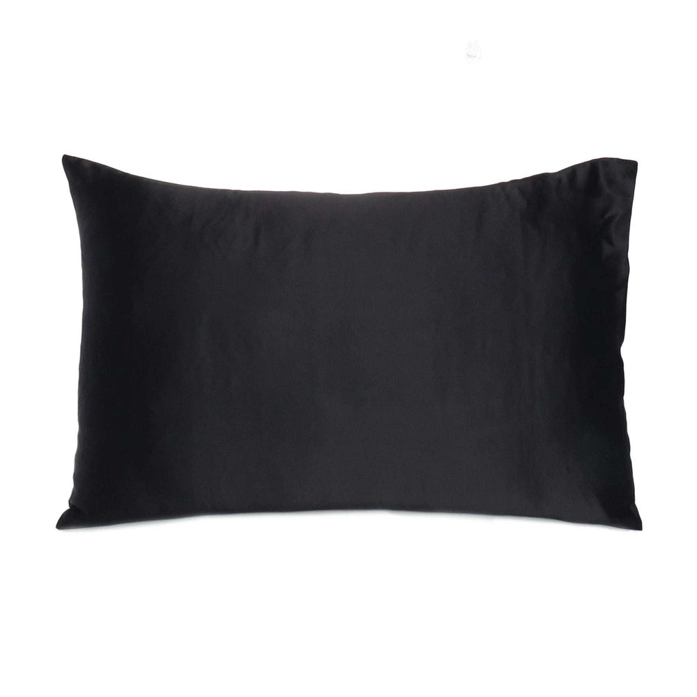 Black Dreamy Set Of 2 Silky Satin Standard Pillowcases - Homeroots - Flyclothing LLC
