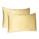 Pale Yellow Dreamy Set Of 2 Silky Satin Standard Pillowcases - Homeroots - Flyclothing LLC