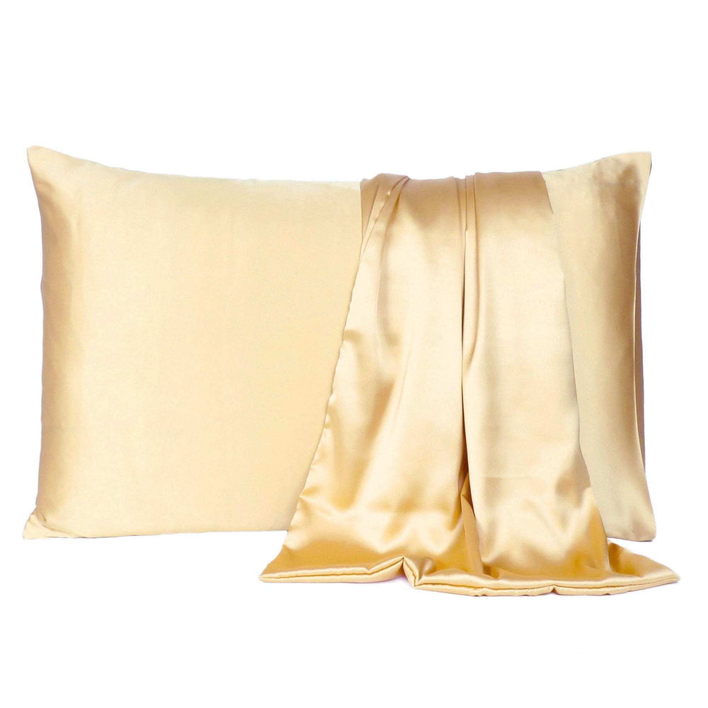 Pale Yellow Dreamy Set Of 2 Silky Satin Standard Pillowcases - Homeroots - Flyclothing LLC