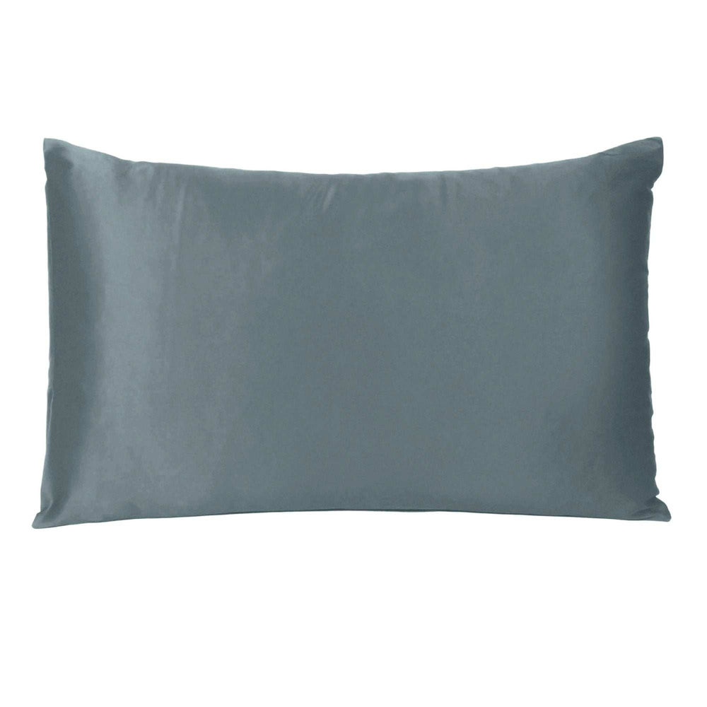 Gray Dreamy Set Of 2 Silky Satin Standard Pillowcases - Homeroots - Flyclothing LLC