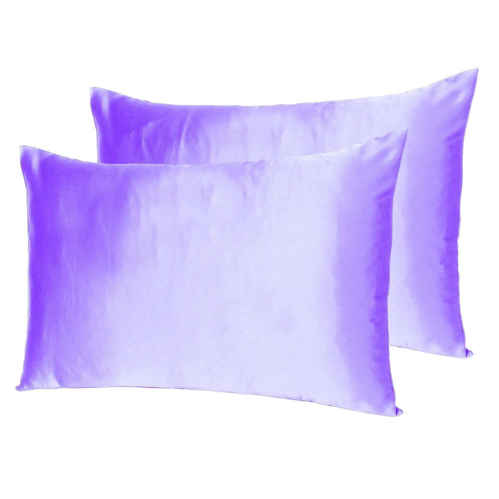 Purple Dreamy Set Of 2 Silky Satin Standard Pillowcases - Homeroots - Flyclothing LLC