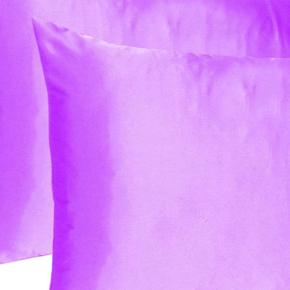 Violet Dreamy Set Of 2 Silky Satin Standard Pillowcases - Homeroots - Flyclothing LLC