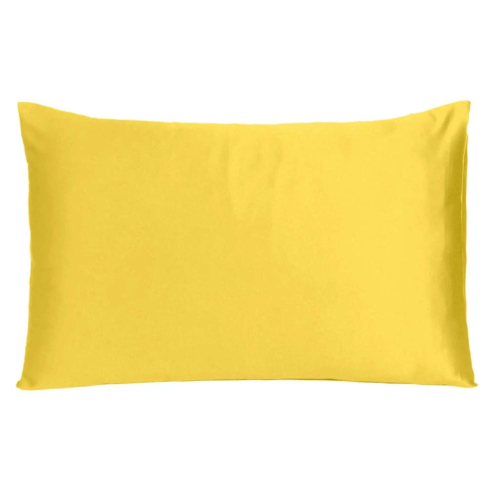 Lemon Dreamy Set Of 2 Silky Satin Standard Pillowcases - Homeroots - Flyclothing LLC