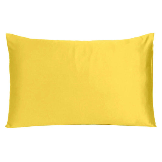 Lemon Dreamy Set Of 2 Silky Satin Standard Pillowcases - Homeroots - Flyclothing LLC